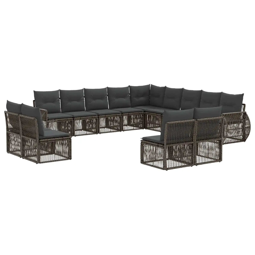 Set Divano da Giardino 13 pcs Grigio e Grigio Scuro polyrattan 3435581