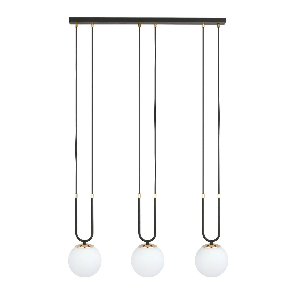 Emibig Glam 3 lampadario 3xE14 nero opale oro dimmer