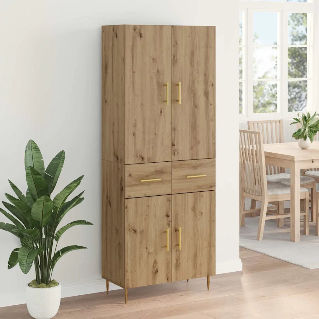 Credenza | Madia | Buffet da pranzo | Armadio da pranzo con cassetto Rovere artigianale 69,5 x 34 x 180 cm