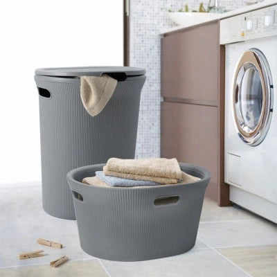 Cesto portabiancheria grigio antracite capacità 40 lt