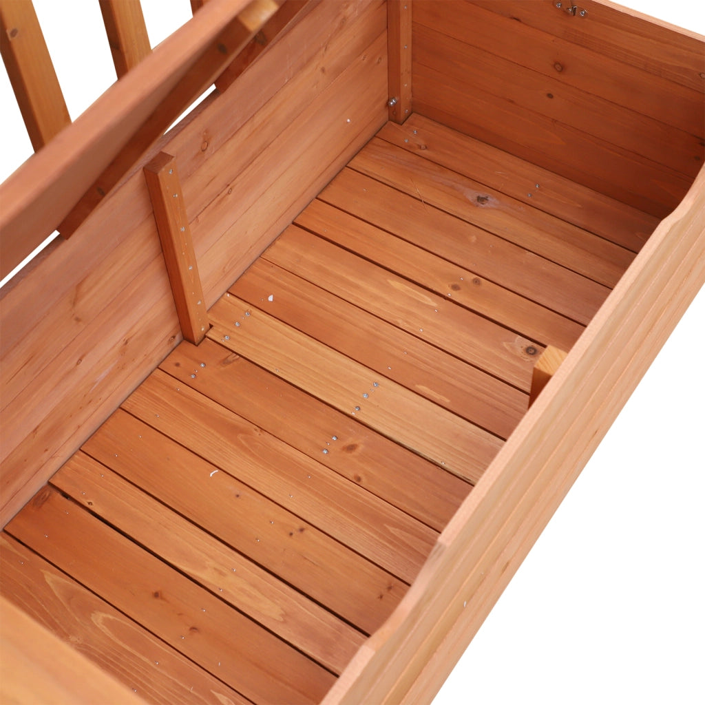 Panchina Giardino Legno Pino con Sedile Portariviste ¨C zephmum ¨C 112x58x84 cm