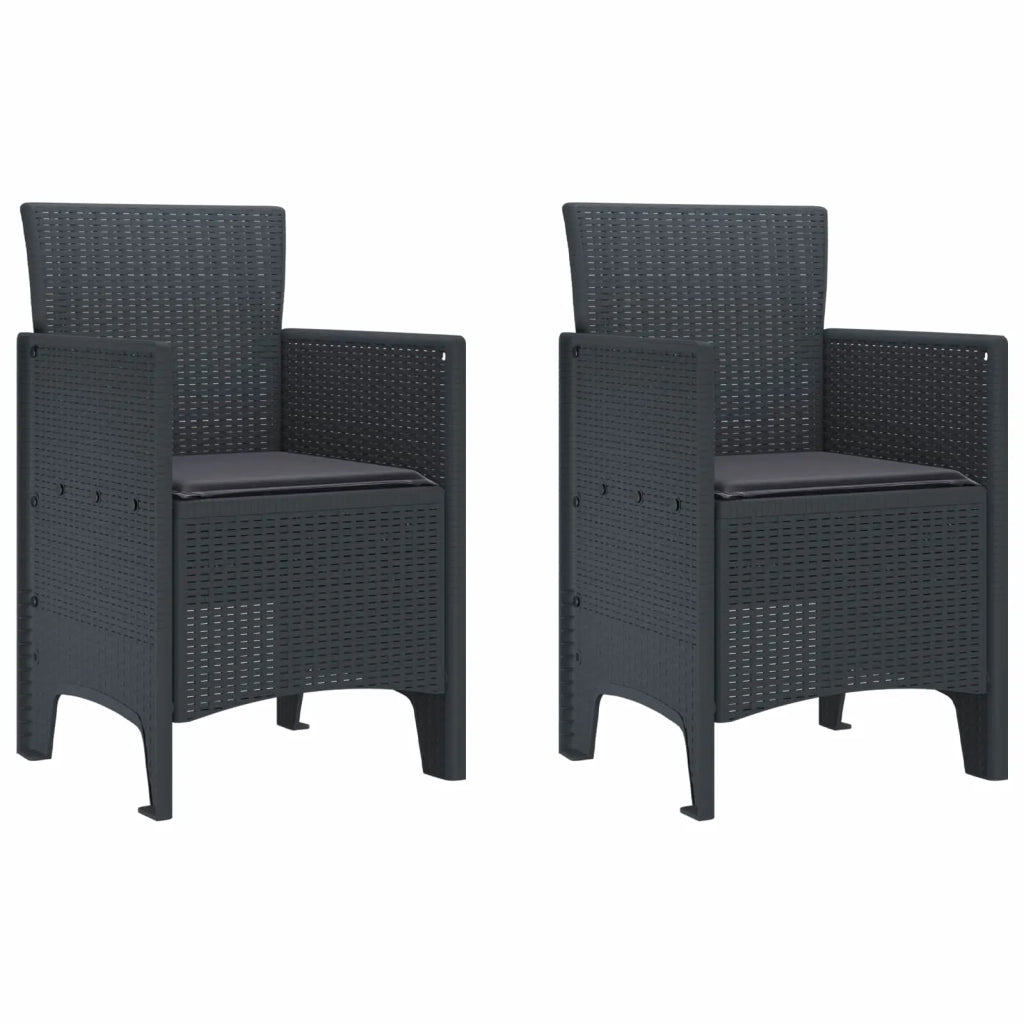 Sedia da Giardino 2 pcs Antracite 53 x 49 x 85 cm Polipropilene 847451