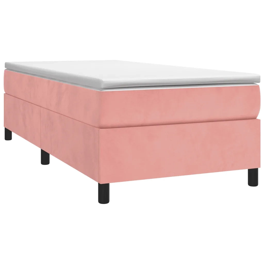 Struttura Letto a Rete a Molle Rosa 90x190 cm in Velluto 3121095