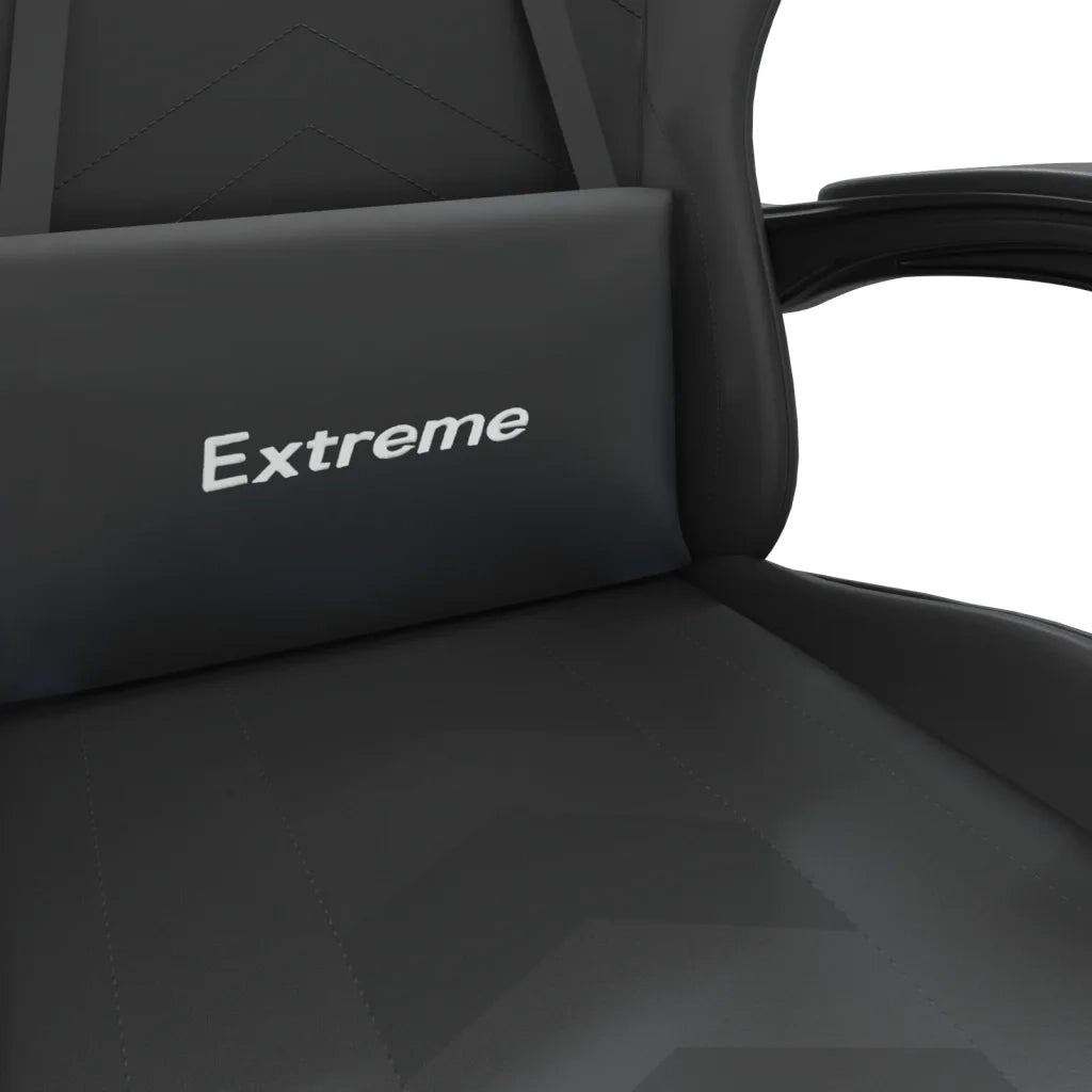 Sedia da Gaming | Sedia da e-sports Girevole Poggiapiedi Nero in Similpelle