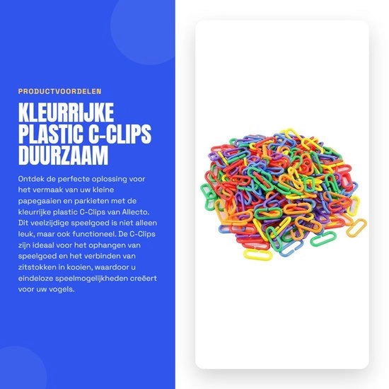 Cips C in 400 pezzi - Haken Colorati - Materiale Plastico Duraturo - Giocattoli Educativi - Accessori per Uccelli - Facili da Pulire - Haken per Giocattoli