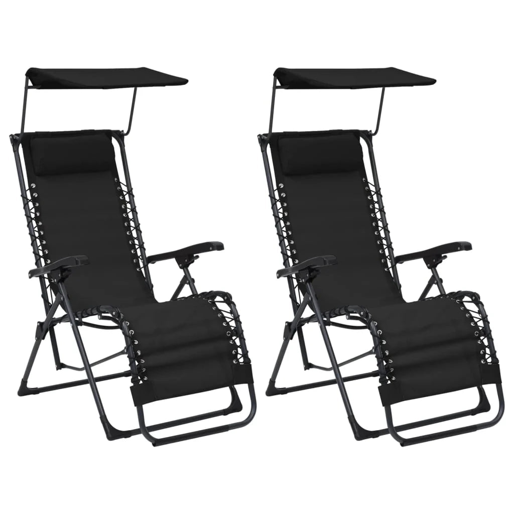 Set di due sedie da terrazza pieghevoli in Textilene nero 02_0011986