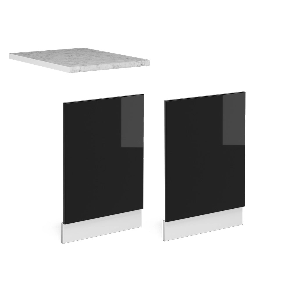 Vicco Pannello frontale Nero lucido 45 cm senza piano di lavoro