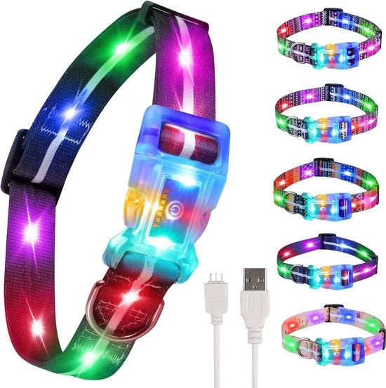 Cuffie per Cani Adattabili con Illuminazione LED - Ricaricabile, Impermeabile e 3 Modalità di Luce - Per Cani Piccoli fino a Grandi