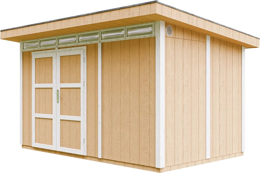 Casetta da Giardino di QUALIT? PREMIUM 8,7m?²-L412xW279cm - TIMBELA M904A-HARVEST HONEY