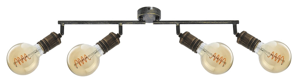 Spot da soffitto industriale oro antico 4xE27 Rabalux Fidel