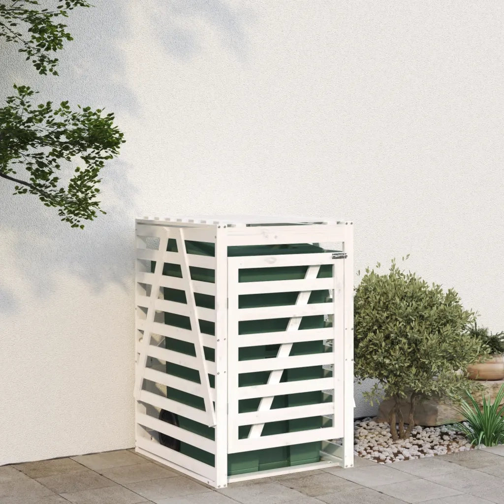 Copribidone Bianco 84x90x128,5 cm in Legno Massello di Pino 825101