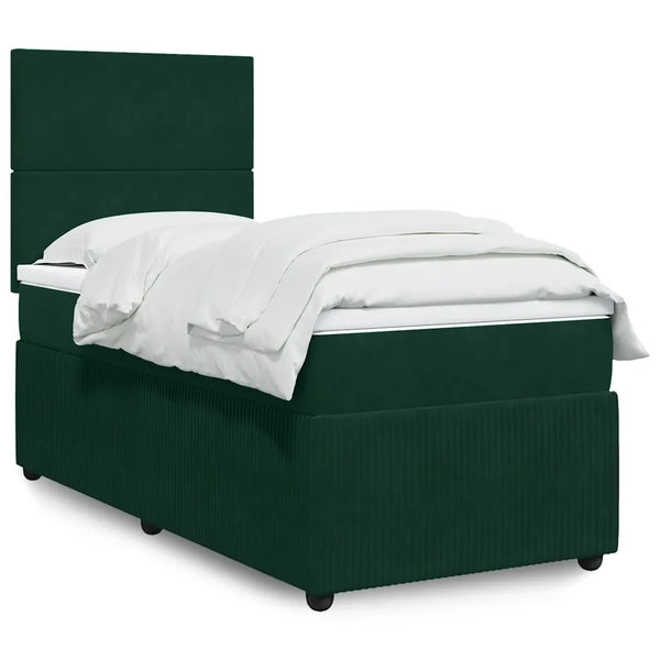 Giroletto a Molle con Materasso Verde Scuro 100x200 cm Velluto 3294559