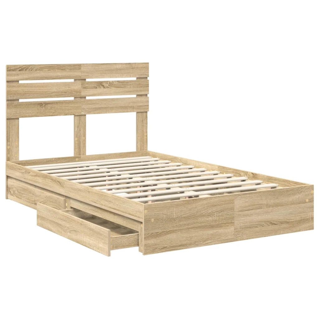 Letto con Contenitore con testiera Rovere Sonoma 120 x 200 cm 3411580