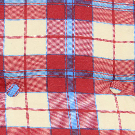 Poltrona 4 Posizioni Relax Faggio con Cuscino e Prolunga 84/40x 60x100 h cm in Cotone Rosso