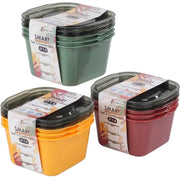 Set 3 Pezzi Frigobox per Alimenti Quadrato Smart Maia 1,4 Litri 3 Colori