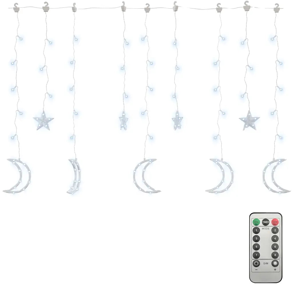 Luci Fatate Stella e Luna con Telecomando 345 LED Bianco Freddo CFW4520111