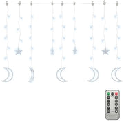 Luci Fatate Stella e Luna con Telecomando 345 LED Bianco Freddo CFW4520111