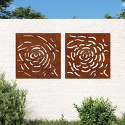 Decorazioni Muro Giardino 2 pz 55x55 cm Rosa in Acciaio Cortencod mxl 82789