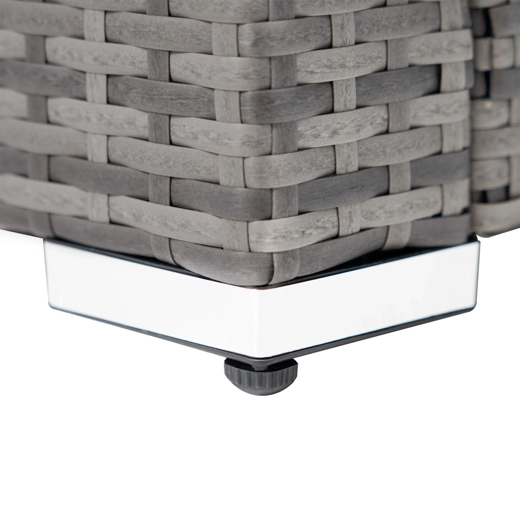 Set Angolare Rattan Giardino 9 Posti Grigio Tavolo Cuscini Impermeabili
