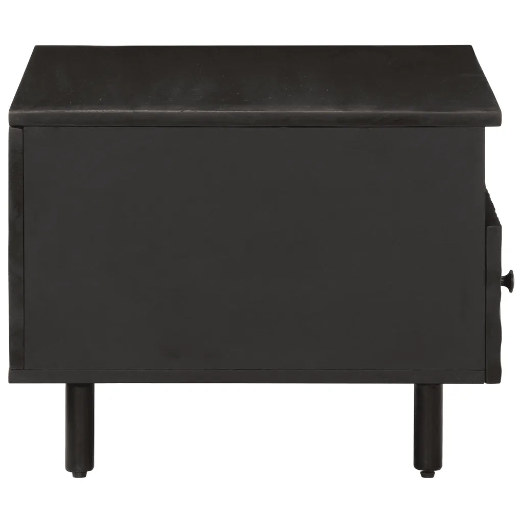 Tavolino da Salotto Nero 80x54x40 cm in Legno Massello di Mango 356832