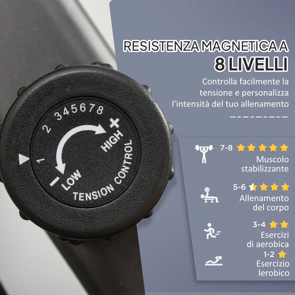 Bicicletta Ellittica ¨C zephmum ¨C Display LCD, 8 Livelli, Sedile Regolabile
