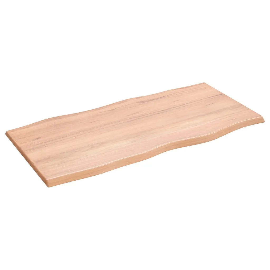 Piano Tavolo Marrone Chiaro 100x50x2 cm in Rovere Non Trattato 363950