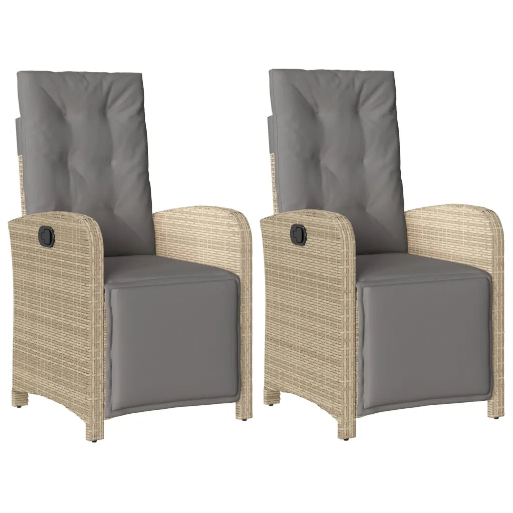 Sedie da Giardino Reclinabili 2 pz con Poggiapiedi Polyrattan 365197