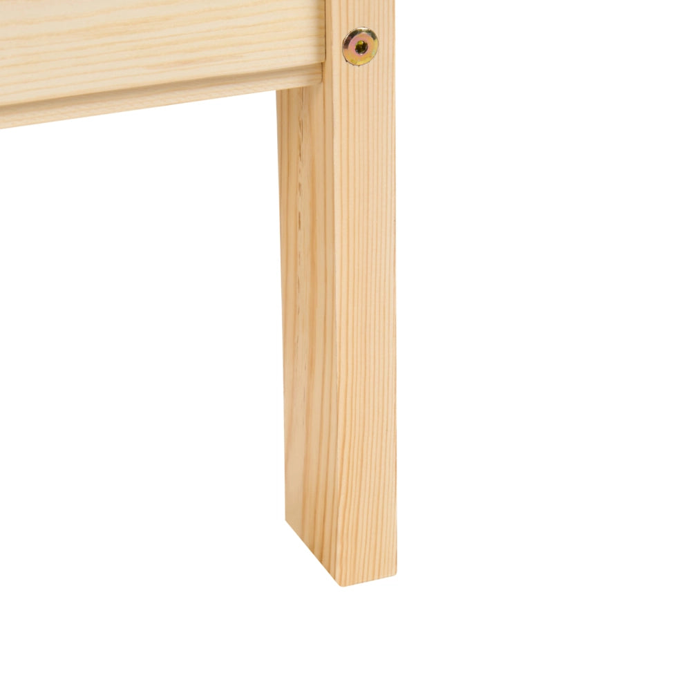 Letto singolo in legno di Pino marrone chiaro con Rete a Doghe 90 x 200 cm stile minimalista