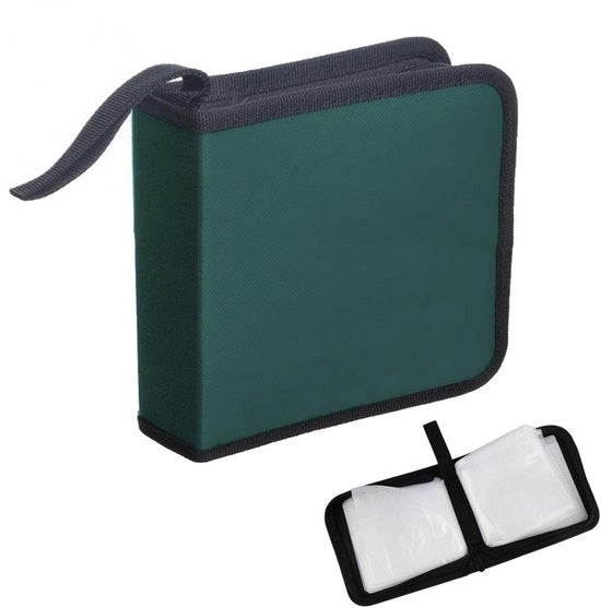 Portafoglio per 40 CD - Prodotto in tessuto Oxford - Design a doppia faccia - Borsa trasparente - Chiusura a cerniera - Dimensioni compatte 16x15,5x5 cm - Porta CD compattibile