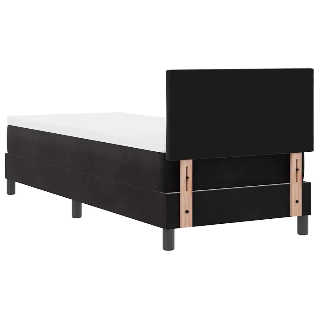 Letto a Sorgente LED con materasso Nero 80 x 200 cm Velluto 3342682