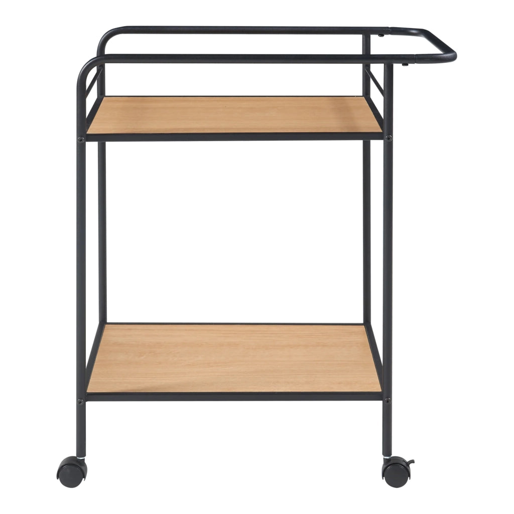Carrello di servizio mobile contenitore per cucina/soggiorno con 2 ripiani in metallo 72 x 62 x 45 cm MDF beige 03_0009224