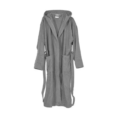 Accappatoio grigio 100% cotone taglia M con tasche cappuccio e cintura