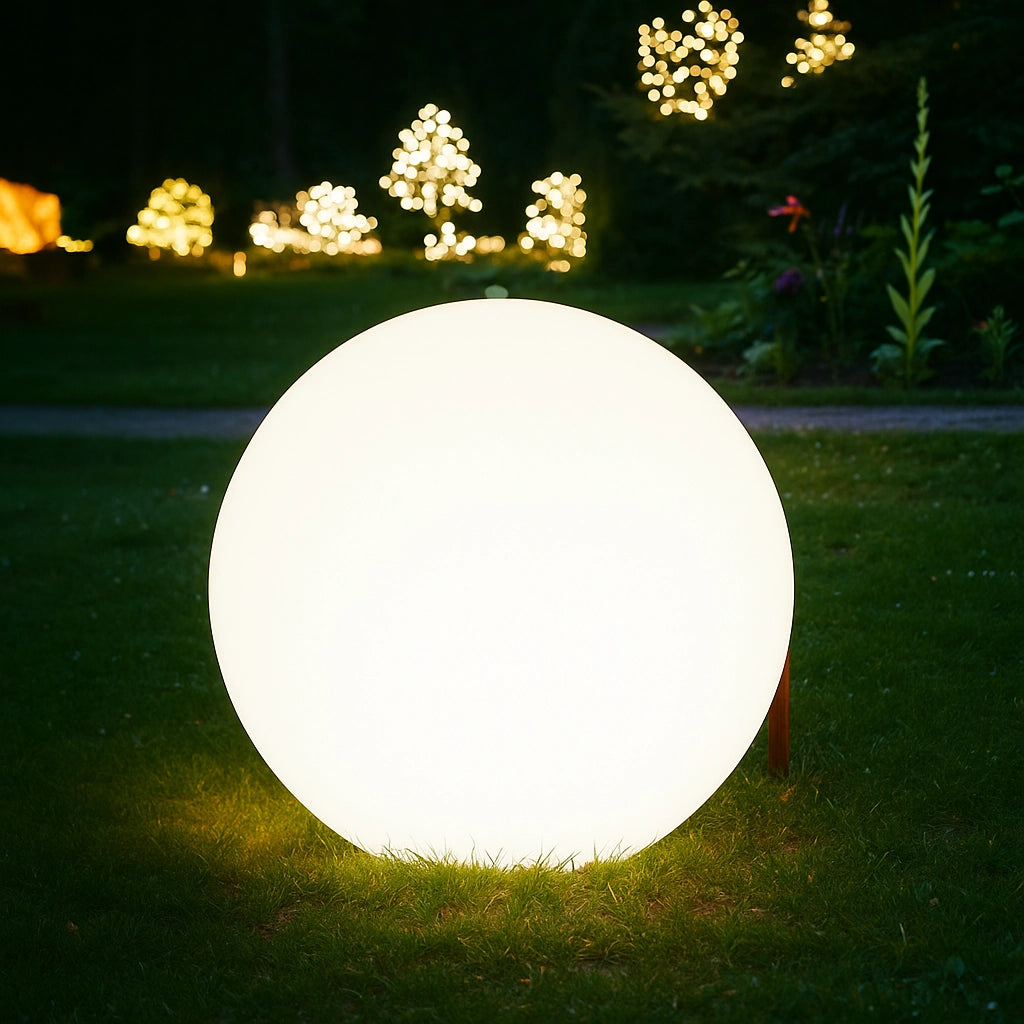 Lampada a Sfera da Giardino da terra, Design Elegante, Attacco E27, Resistente agli Agenti Atmosferici ip65, illuminazione da esterno Taglia: 40 cm
