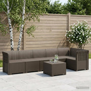 Divano da Giardino 6 Posti Aspetto Rattan PP Grigio Chiaro 3444105
