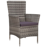 Set da Bistrot 3 pz | Set Salotto da Giardino in Polyrattan Grigio