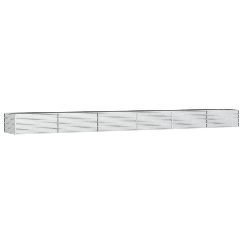 Fioriera rialzata per piante fiori patio giardino 600 x 80 x 45 cm acciaio zincato argento 02_0039463