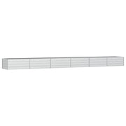 Fioriera rialzata per piante fiori patio giardino 600 x 80 x 45 cm acciaio zincato argento 02_0039463