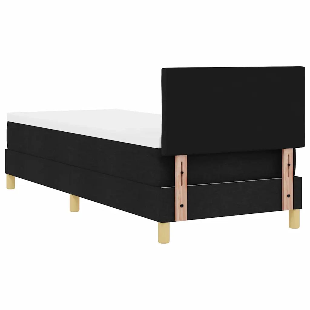 Letto singolo | Letto per adulti | Letto a Sorgente LED con cuscino Nero 80 x 200 cm Tessuto