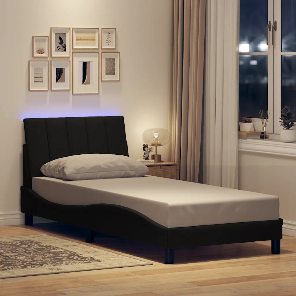 Giroletto senza Materasso Hanko Nero 90x200 cm in Tessuto