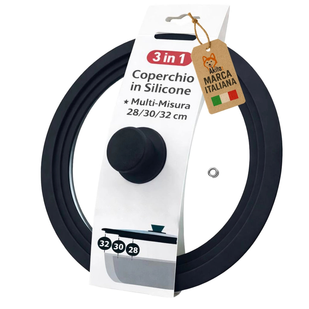 Akitaink Coperchio Vetro Silicone 28 30 32 cm