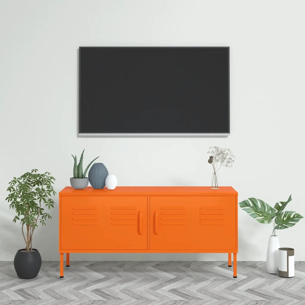 Mobile TV-Credenza TV-Console TV Arancione 105x35x50 cm in Acciaio