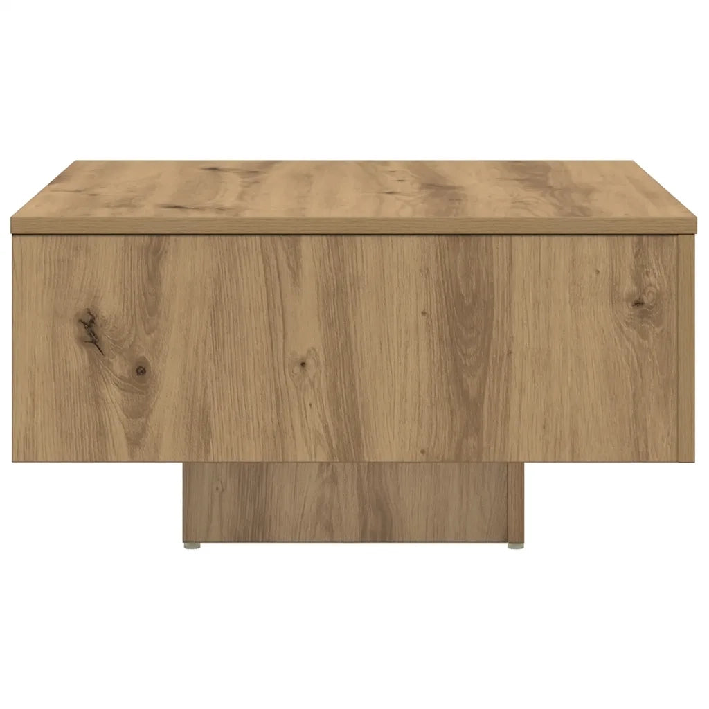 Tavolino da Salotto-Tavolino da soggiorno-Tavolo Rovere Artigianale 60x60x31,5 cm Truciolato