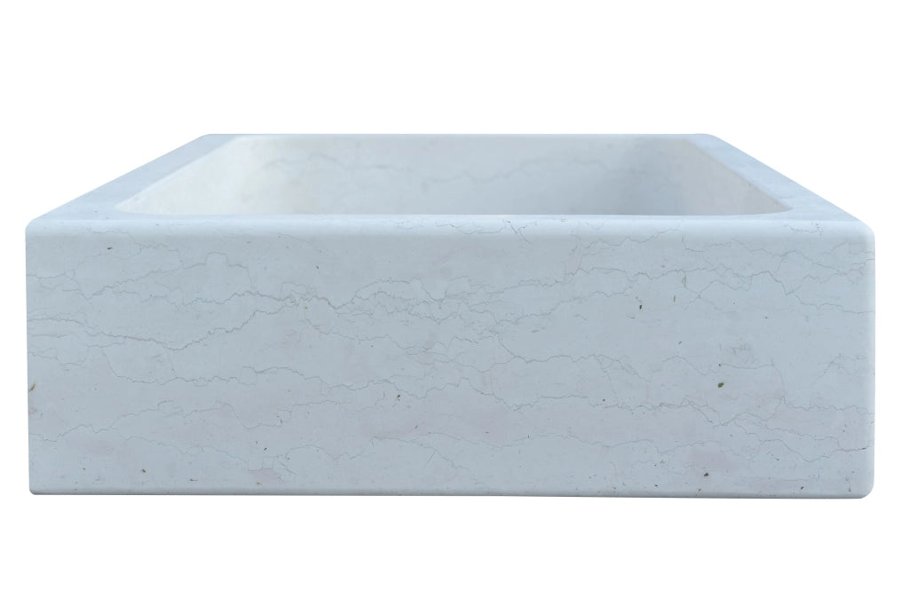 Biscottini Acquaio in marmo bianco L100xPR60xH20 cm Vasca realizzata completamente