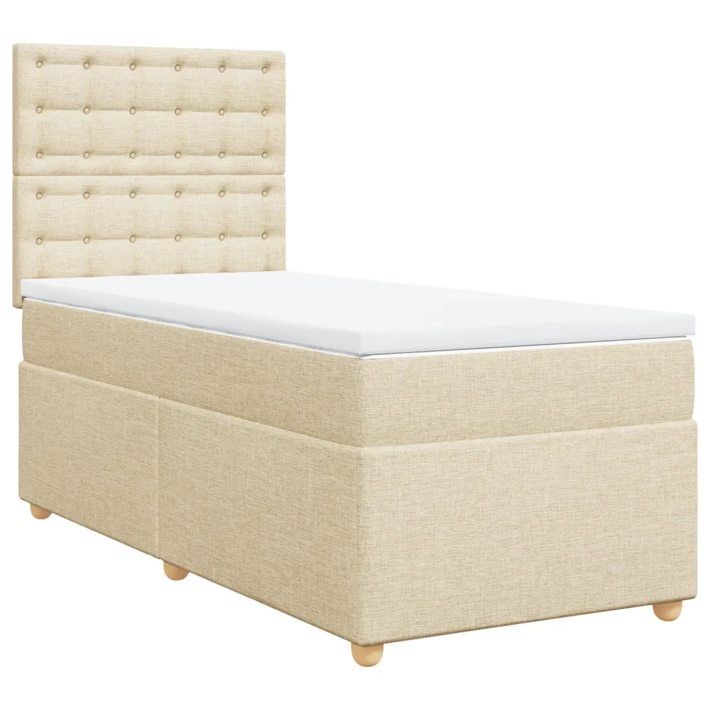 Giroletto a Molle con Materasso Crema 90x200 cm inTessuto 3293482