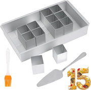 Set di forme per torte in alluminio con trattamento antiaderente, adattabile per lettere e numeri.