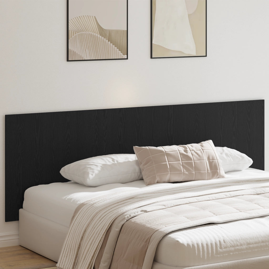 Testiera a muro in rovere nero 240x1.5x80 cm in legno ingegnerizzato