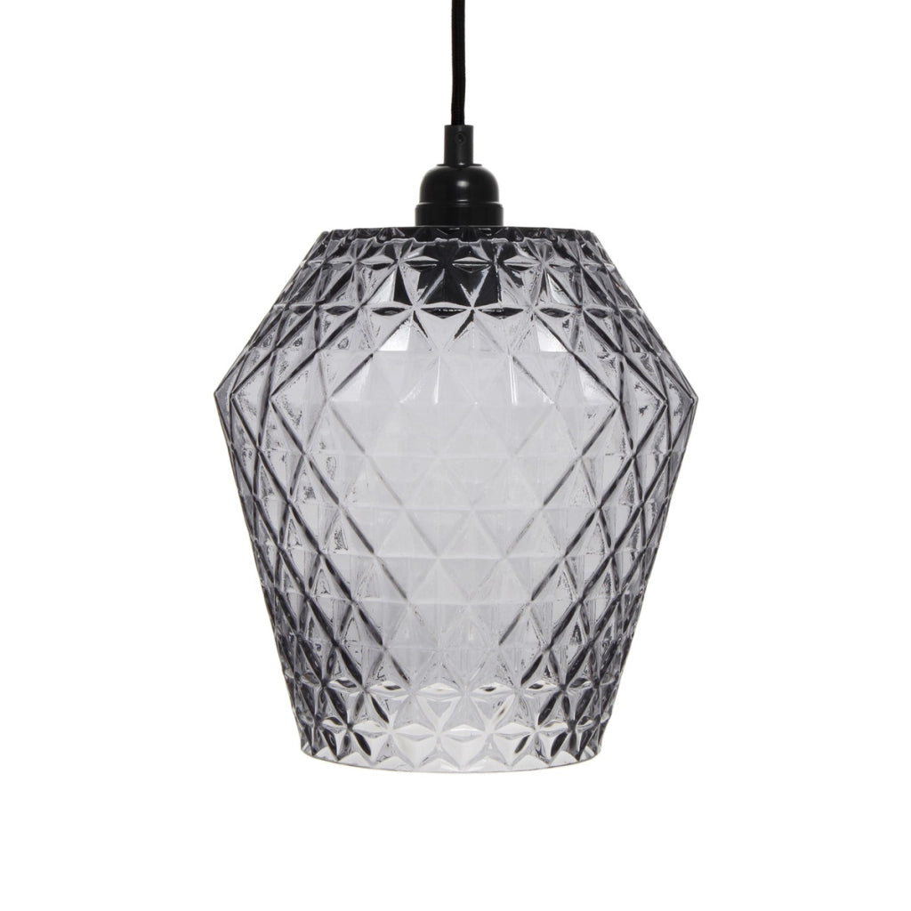 Lampada a sospensione Lumi in vetro grigio