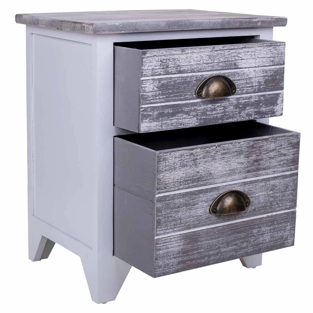 Comodino in legno bianco 38x28x45