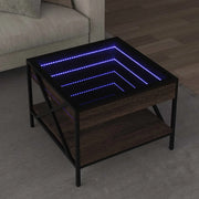 vidaXL Tavolino da Salotto con LED Infinity Rovere Marrone 50x50x38 cm