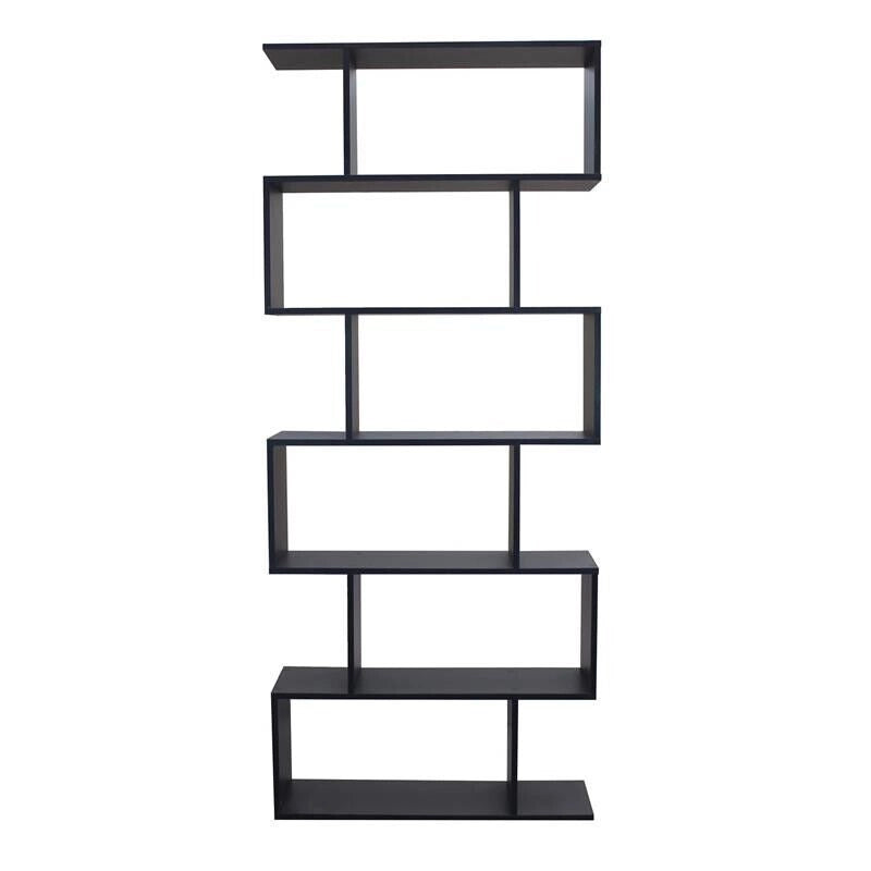LIBRERIA ALANA CON 6 RIPIANI SFALSATI IN DESIGN MODERNO GRIGIO SCURO